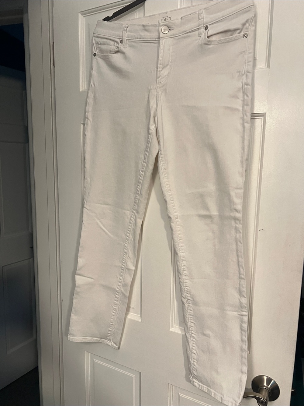 LOFT White Modern Straight-Leg Jeans